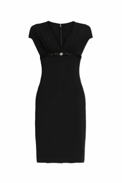 Versace BLACK V-neck dress