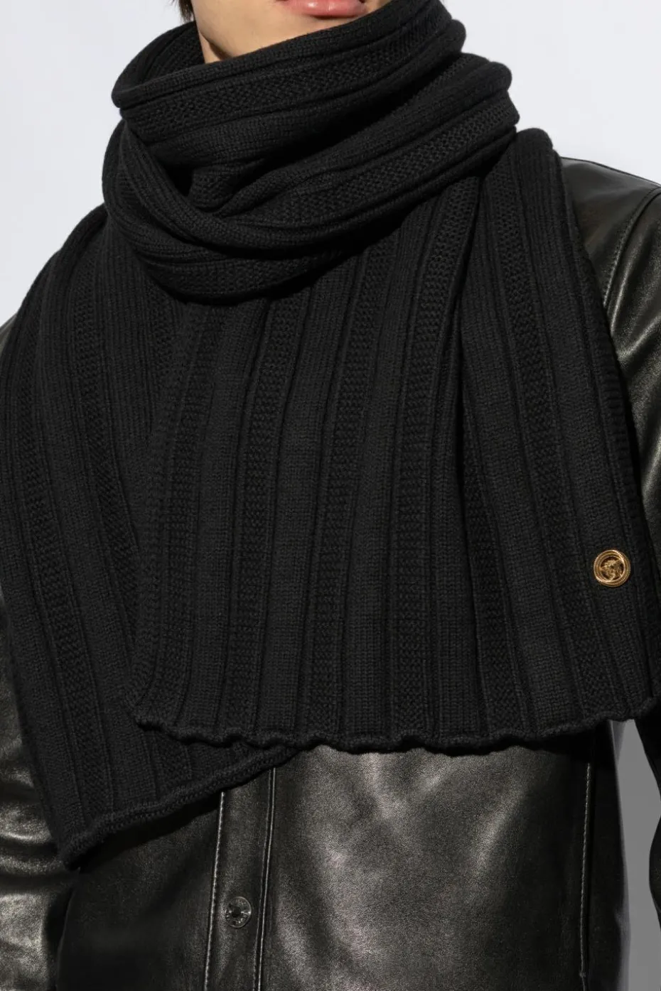 Versace BLACK Wool Scarf