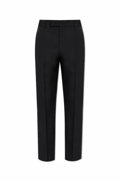 Versace BLACK Wool trousers with a crease
