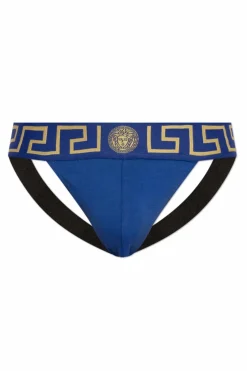 Versace BLUE Cotton 'jockstrap'