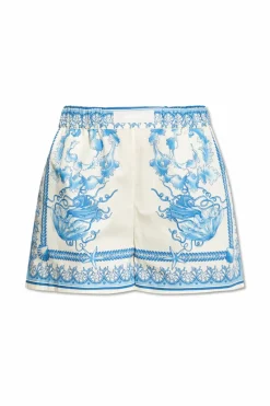 Versace BLUE Cotton shorts with print
