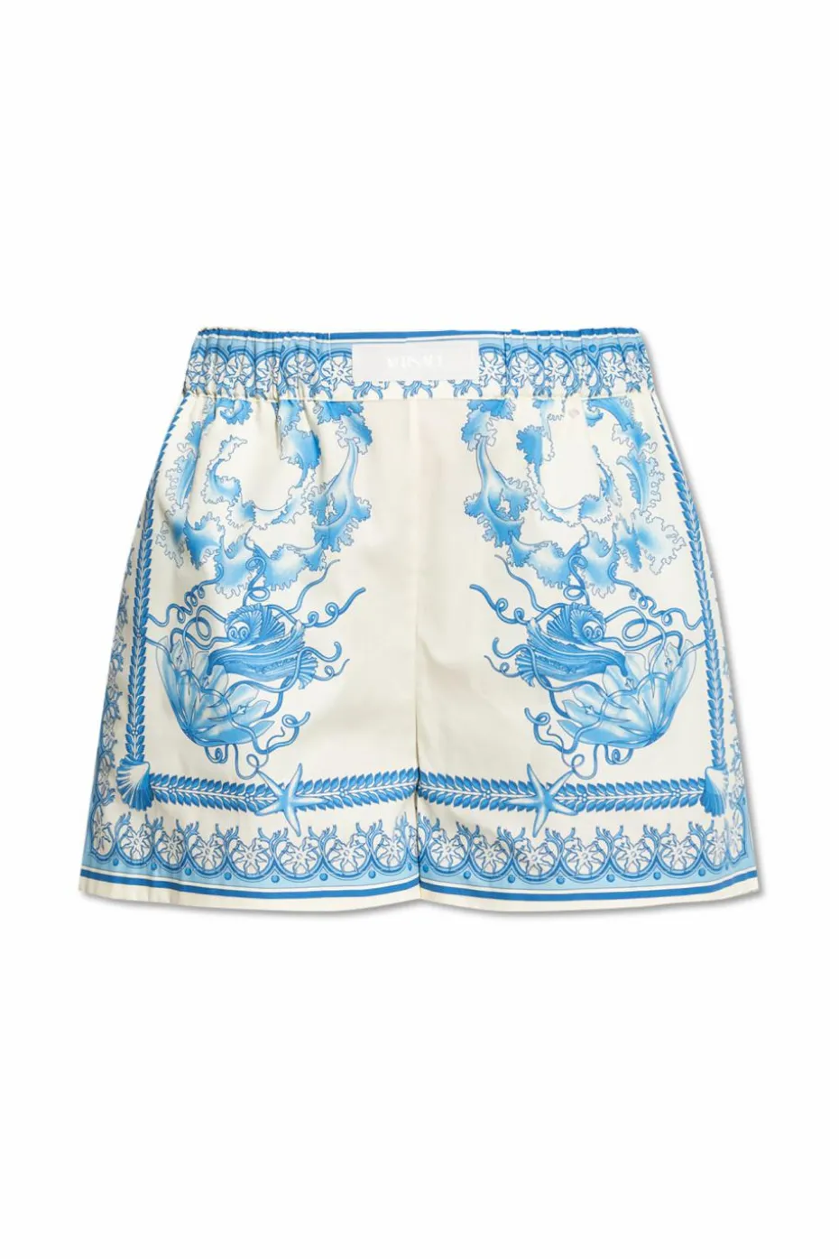 Versace BLUE Cotton shorts with print