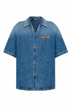 Versace BLUE Denim shirt with short sleeves