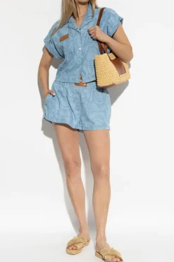 Versace BLUE Denim short-sleeve shirt