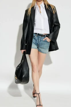 Versace BLUE Denim shorts with vintage effect