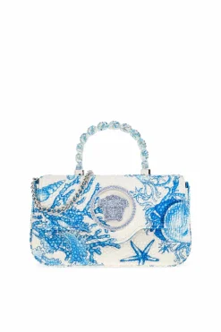 Versace BLUE Handbag with shimmering appliqués