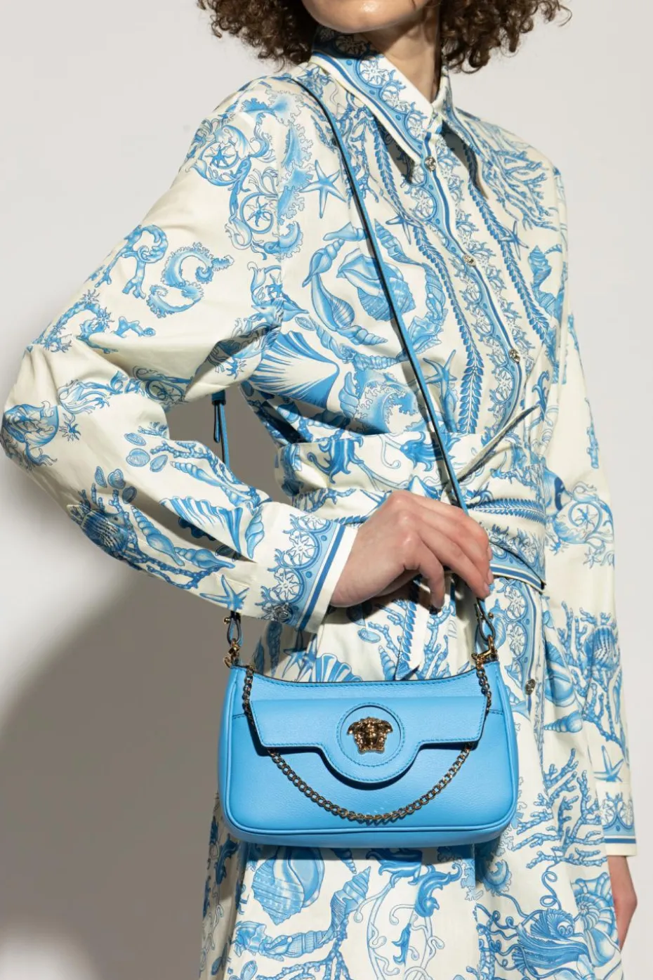 Versace BLUE Leather shoulder bag