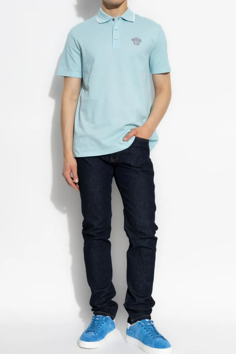 Versace BLUE Polo with logo