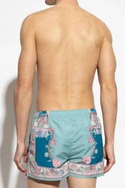 Versace BLUE Swim shorts with `Coral Theatre` print