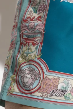 Versace BLUE Swim shorts with `Coral Theatre` print