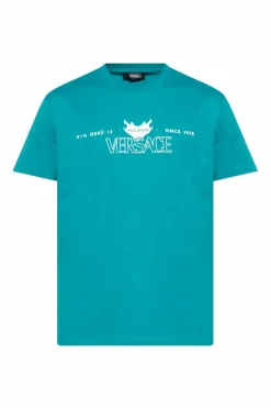 Versace BLUE T-shirt with printed logo