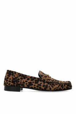 Versace BROWN Animal print loafers shoes