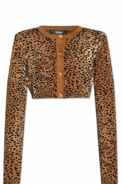 Versace BROWN Cardigan with animal motif