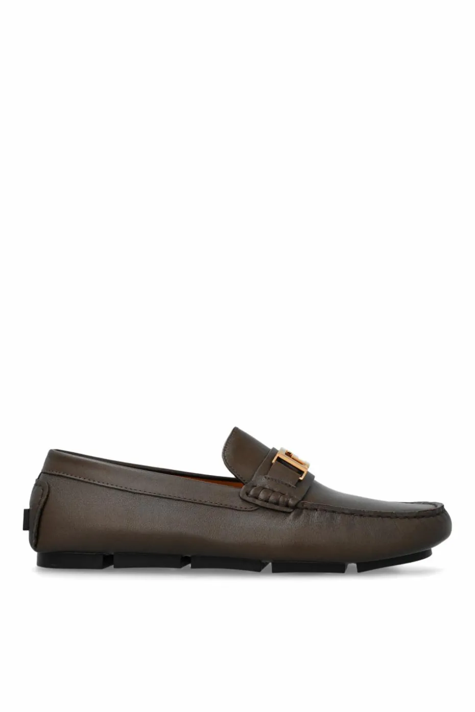 Versace BROWN Leather Loafers