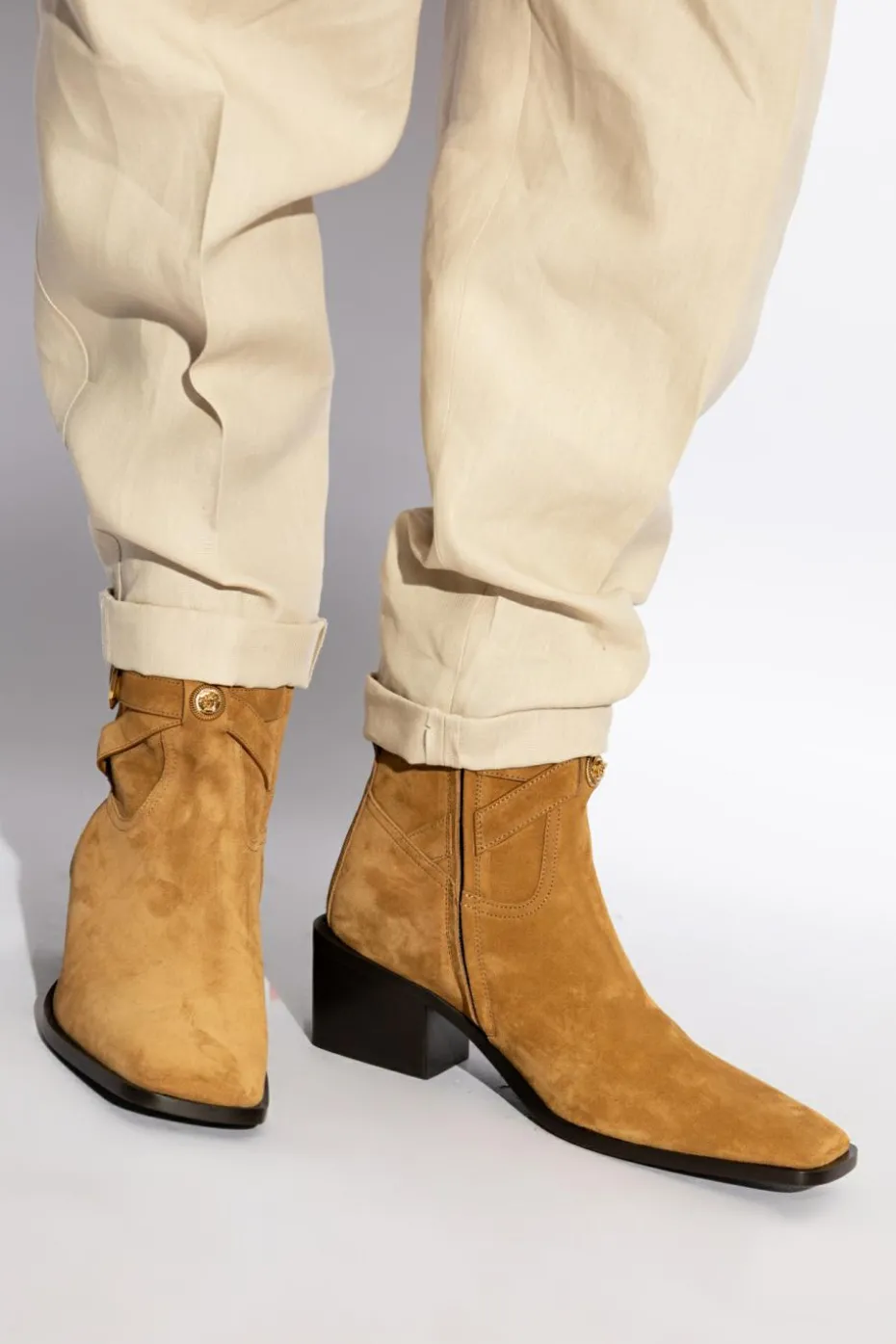 Versace BROWN Suede ankle boots