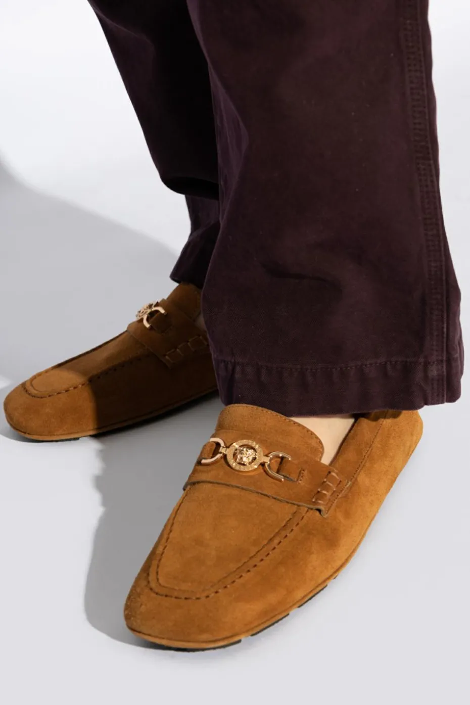 Versace BROWN Suede Loafers