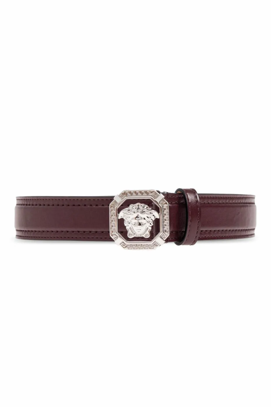Versace BURGUNDY Leather belt