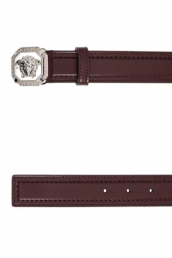 Versace BURGUNDY Leather belt