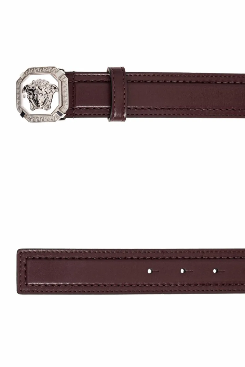 Versace BURGUNDY Leather belt