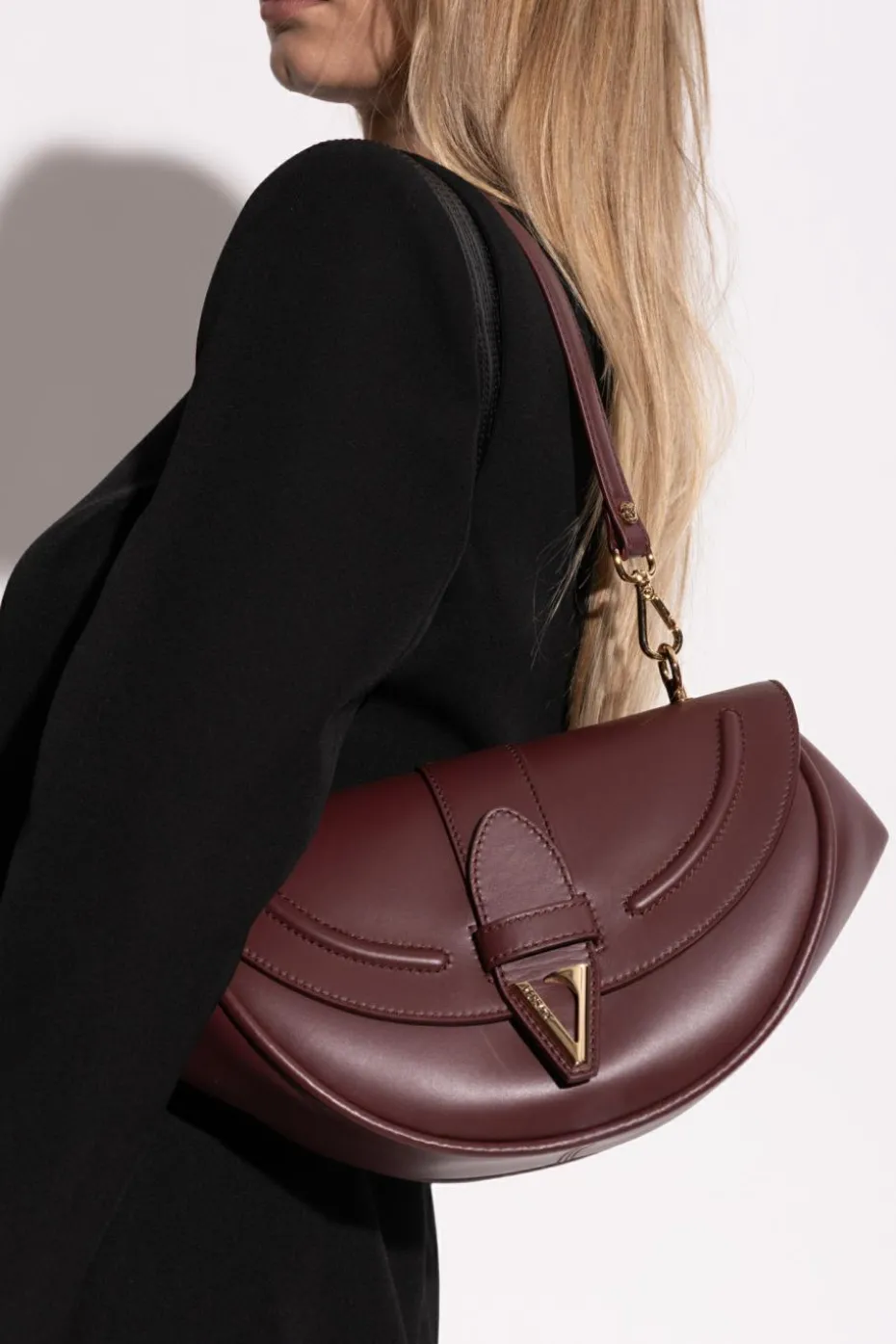 Versace BURGUNDY Shoulder bag `Virtus`