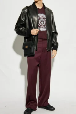 Versace BURGUNDY T-shirt with printed logo