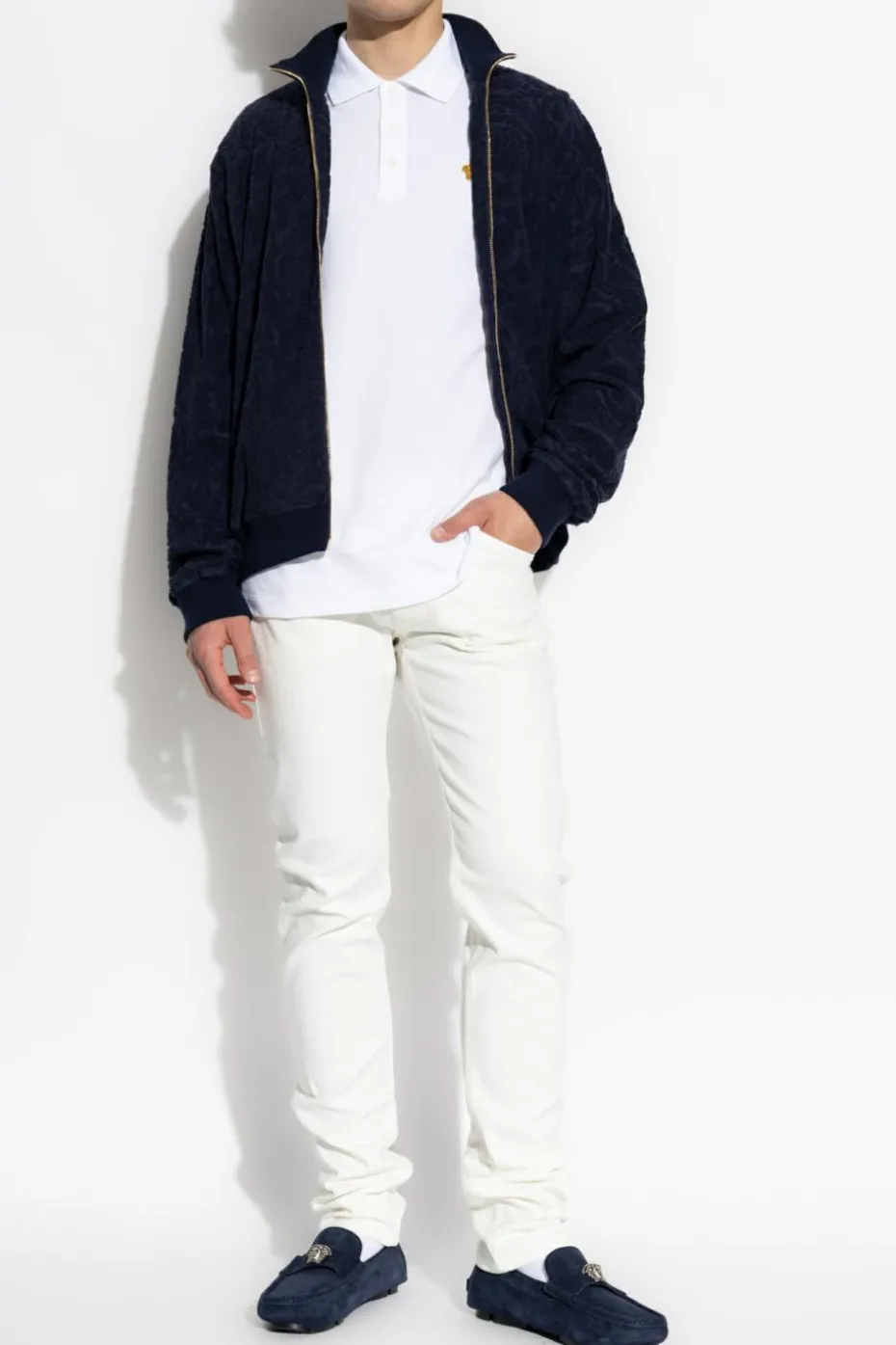 Versace cream Jeans with tapered legs