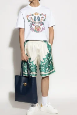 Versace cream Silk shorts