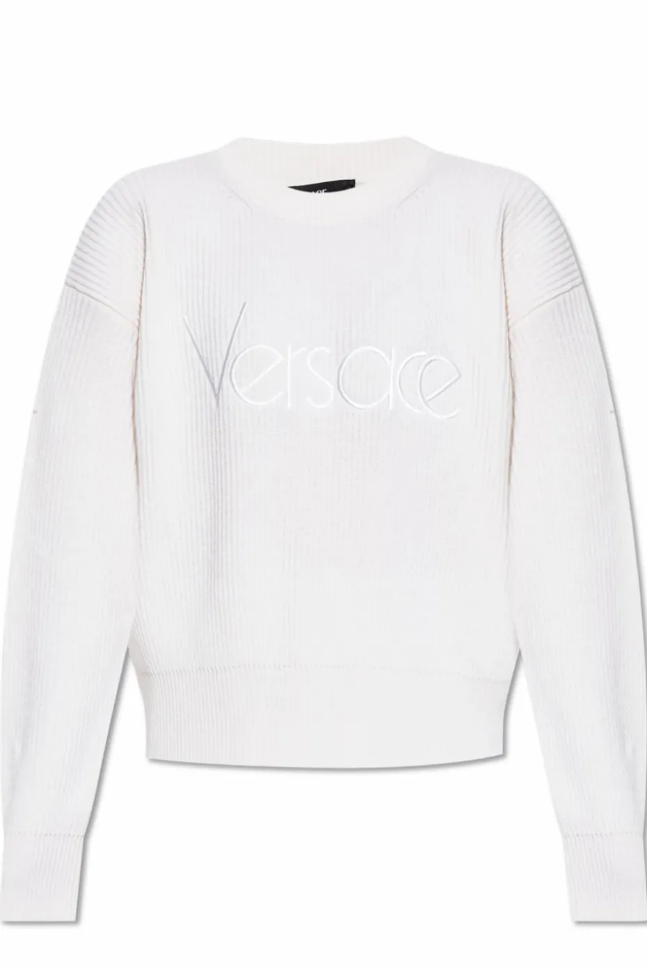 Versace cream Sweater with embroidered logo