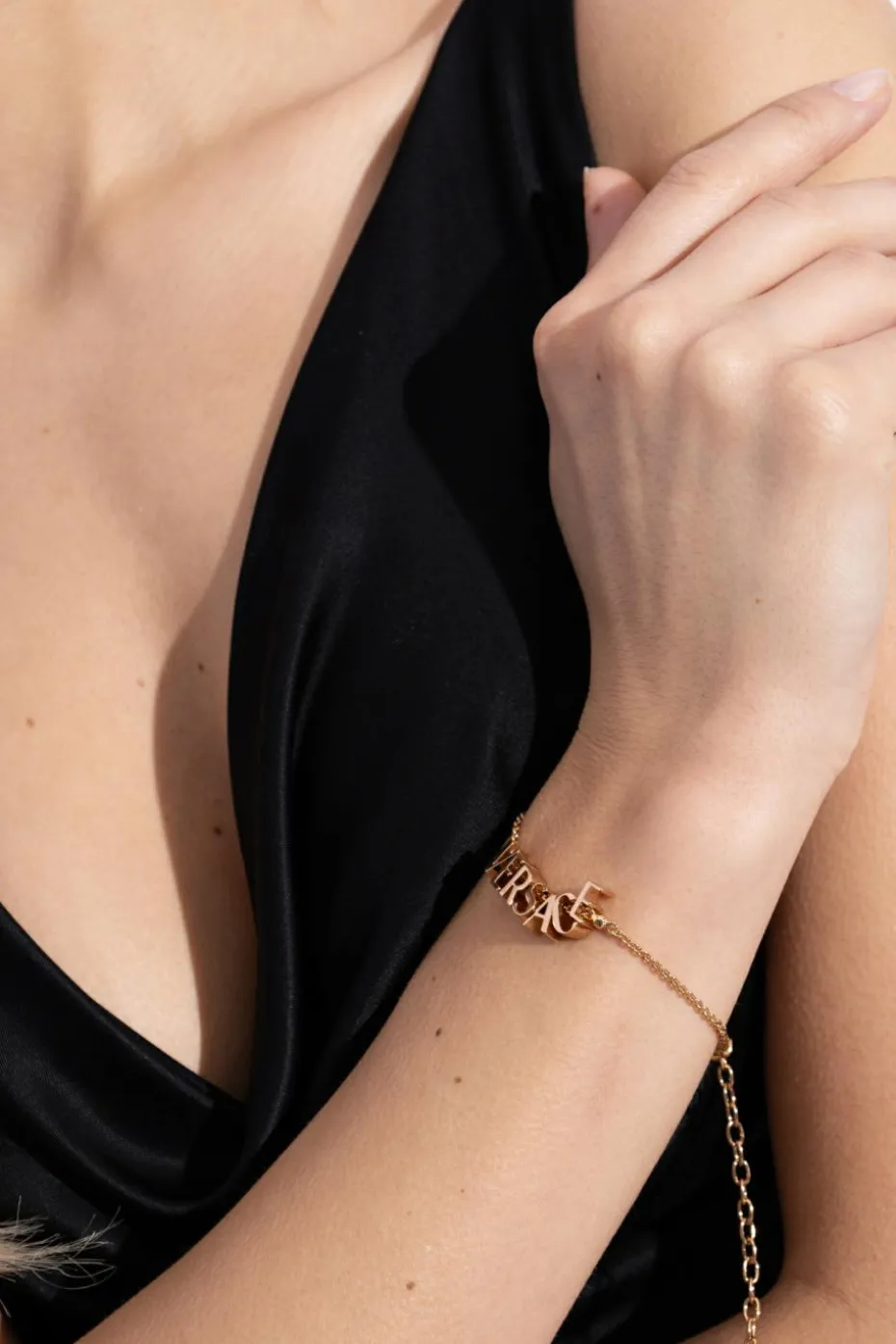 Versace GOLD Brass bracelet with logo
