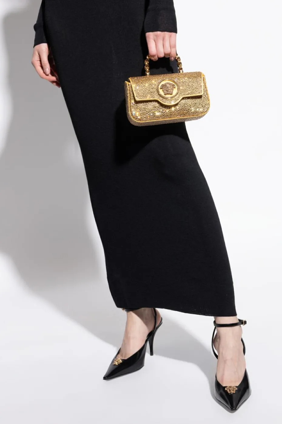 Versace GOLD Handbag with shimmering crystals