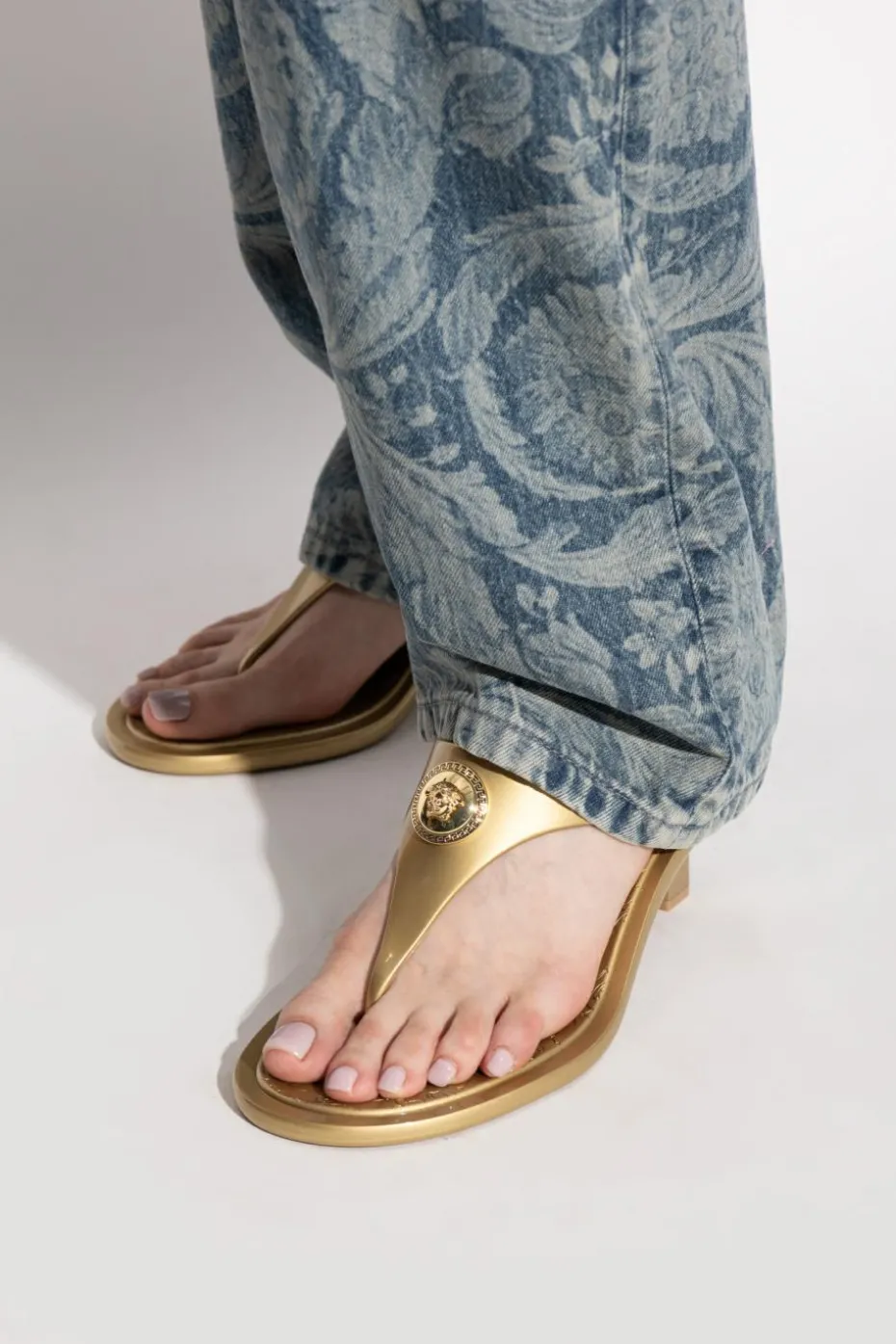 Versace GOLD Heeled flip-flops