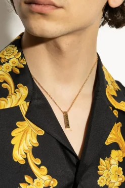 Versace GOLD Necklace with a pendant with logo