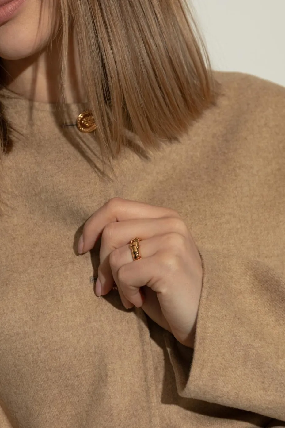 Versace GOLD Ring with characteristic Greek pattern