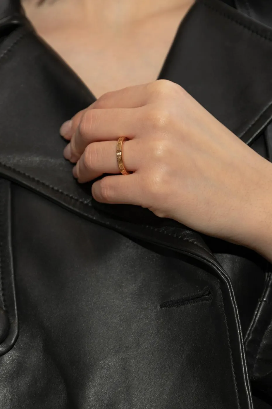 Versace GOLD Ring with engraved pattern