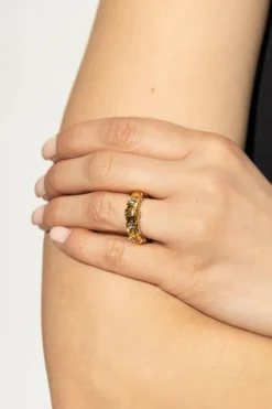 Versace GOLD Ring with shimmering crystals