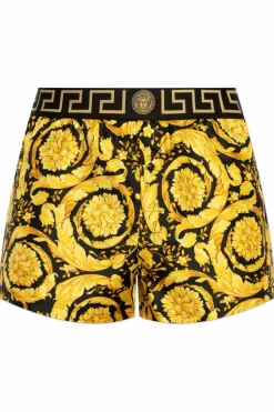 Versace GOLD Silk lingerie shorts with Barocco print