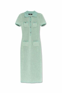 Versace GREEN Dress with a back slit