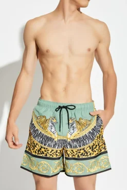 Versace GREEN Printed swim shorts