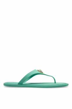Versace GREEN Rubber flip-flops