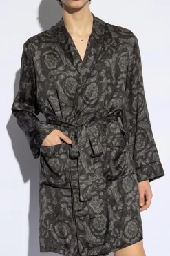 Versace GREY Bathrobe with Barocco pattern