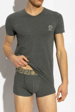 Versace GREY Cotton underwear t-shirt