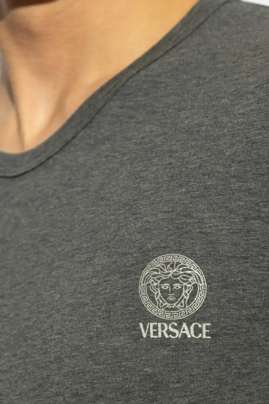 Versace GREY Cotton underwear t-shirt