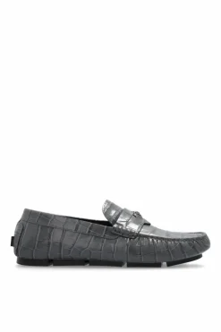 Versace GREY Leather loafers