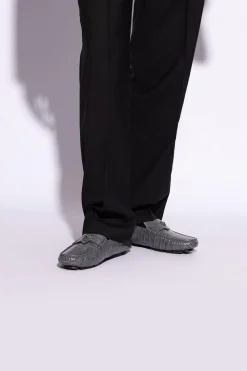 Versace GREY Leather loafers