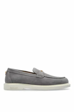 Versace GREY Suede loafers