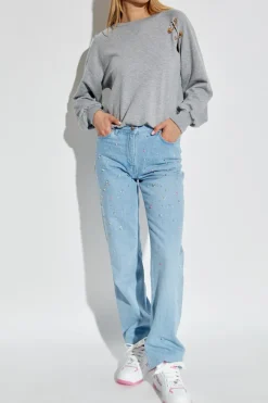 Versace GREY Sweatshirt with decorative safety pins