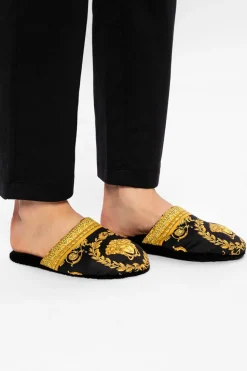 Versace Home BLACK Baroque print slides
