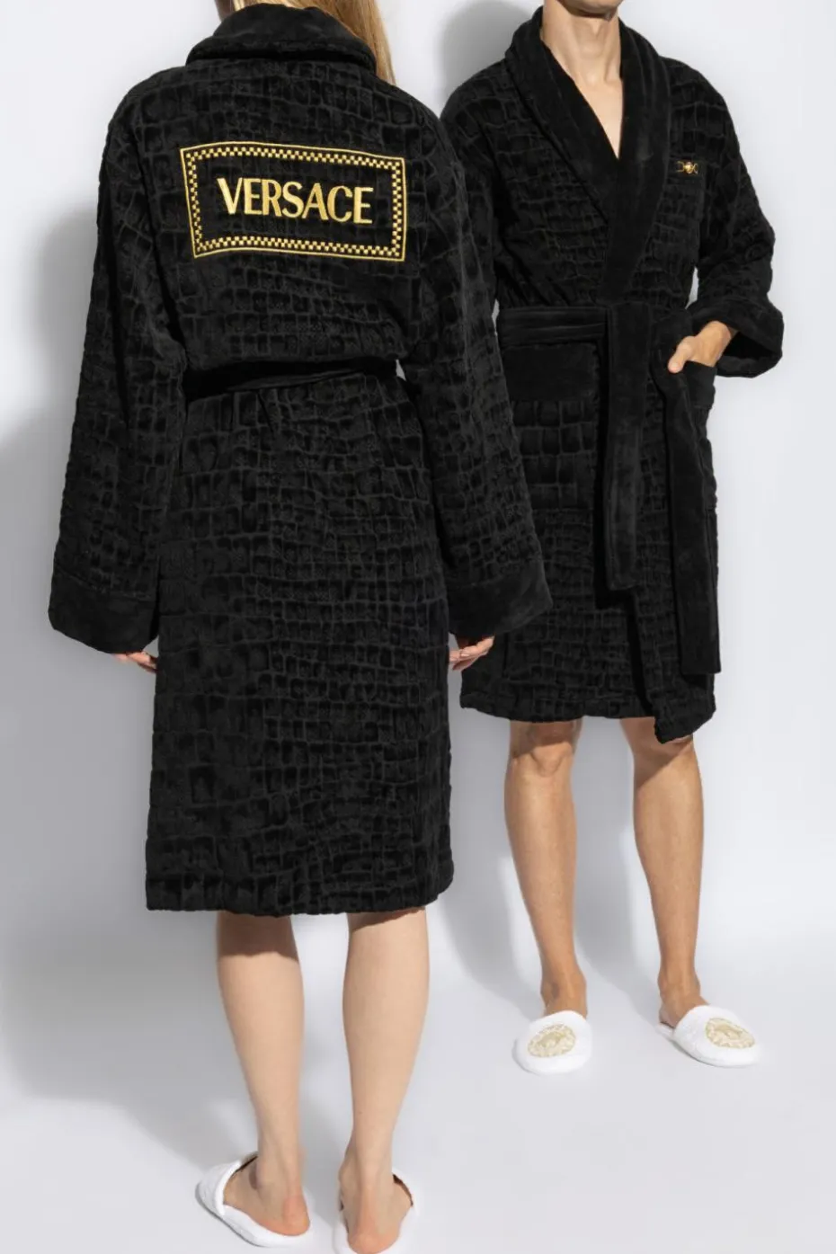 Versace Home BLACK Bathrobe with logo