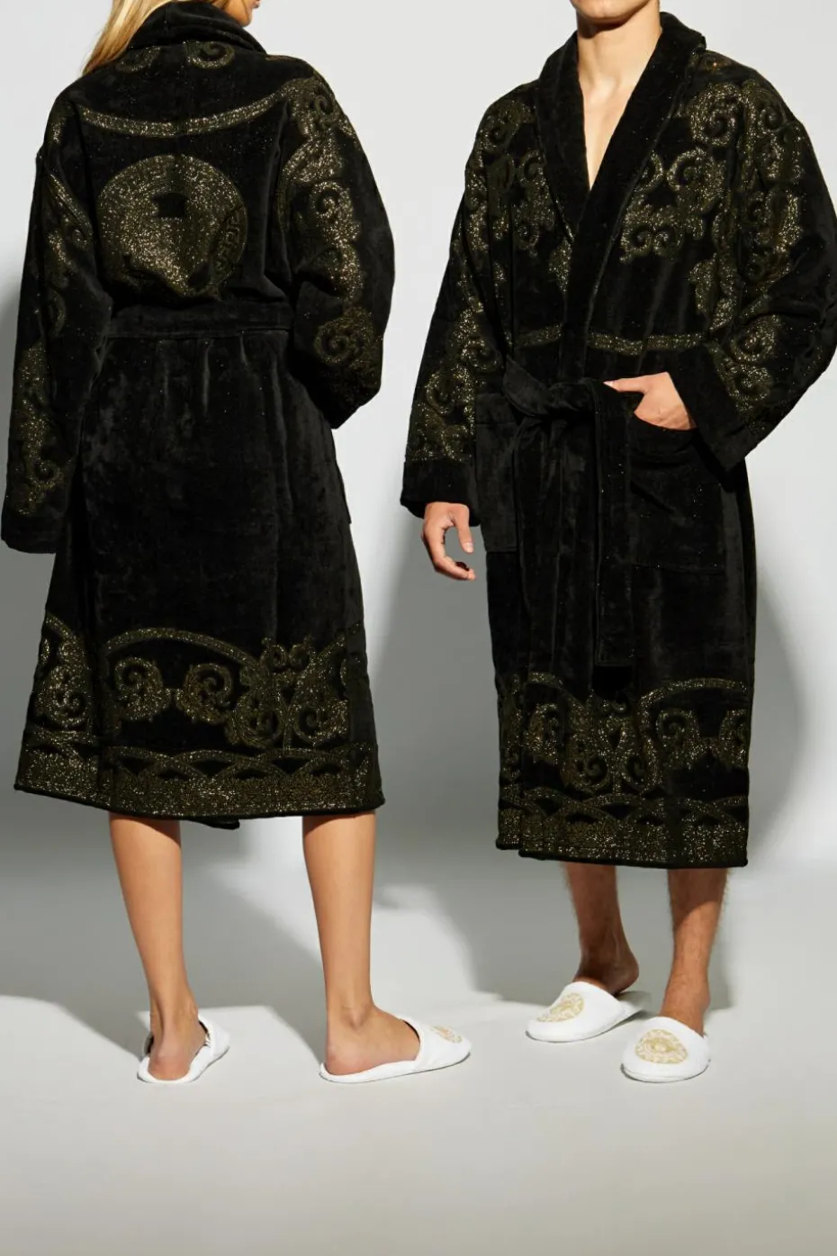 Versace Home BLACK Bathrobe with logo