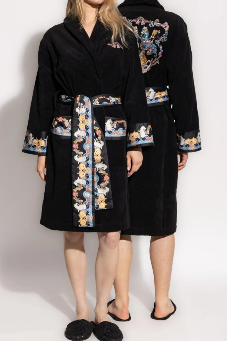 Versace Home BLACK Bathrobe with belt